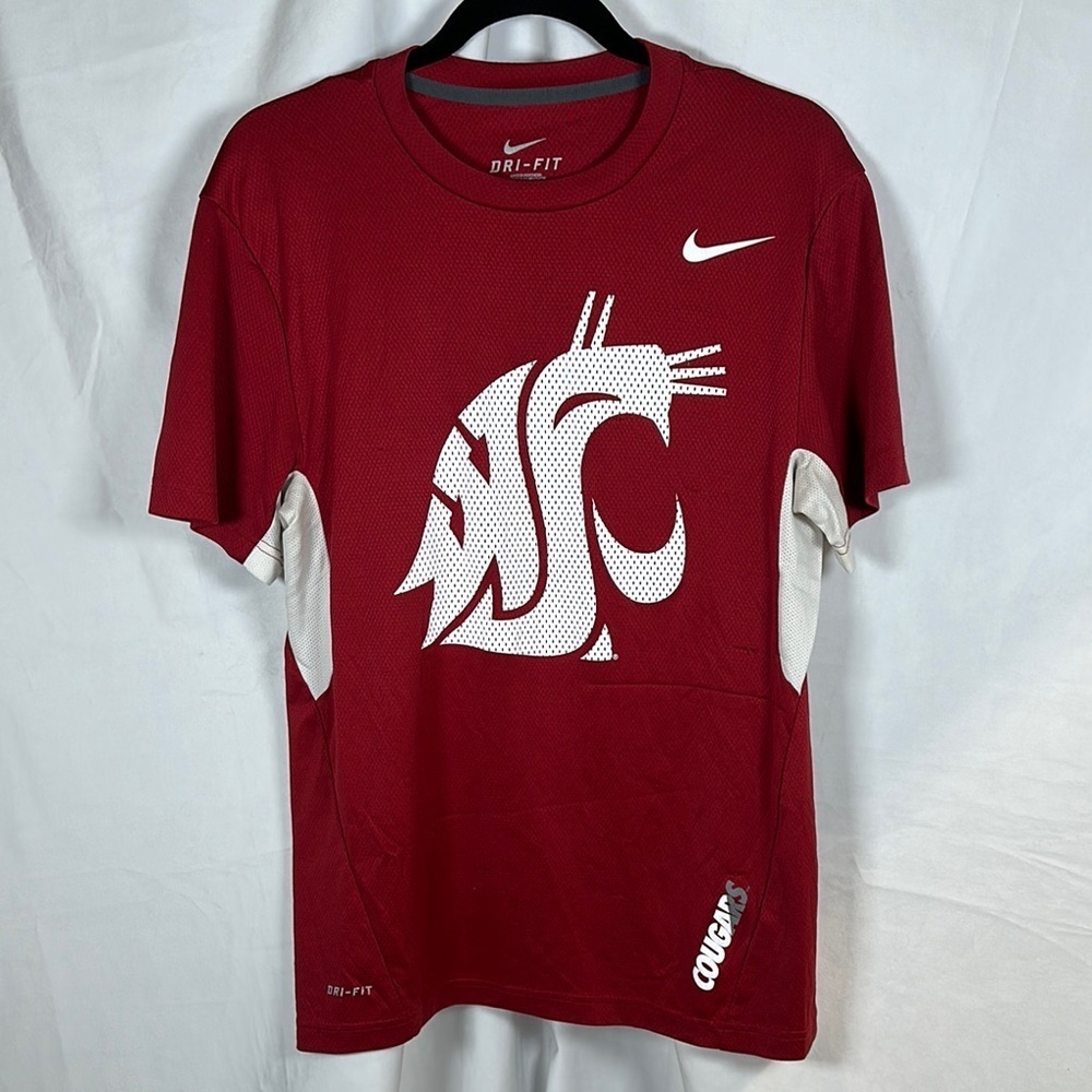 Nike Red and White Men's Shirt WSU